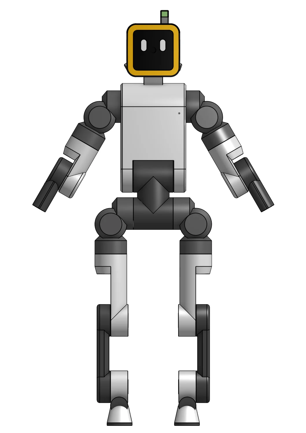 CAD render of the robot, front view