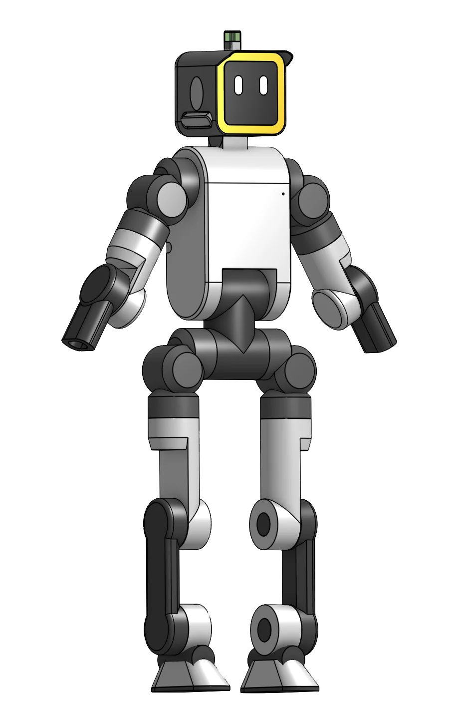 CAD render of the MORO humanoid in three-quarter view